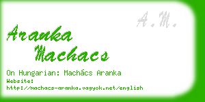 aranka machacs business card